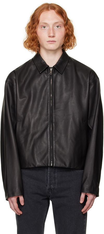 Shop John Elliott Black Zip Leather Jacket