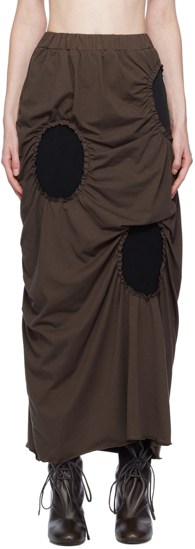 J.kim Brown Ovals Midi Skirt In Brown