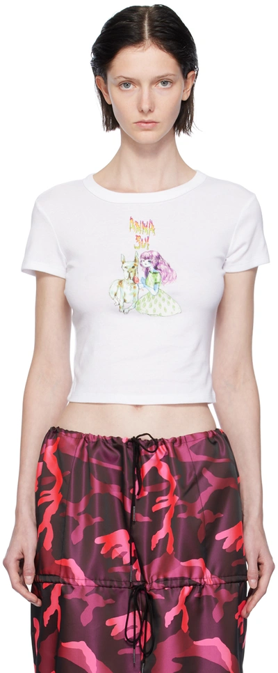 Shop Anna Sui White Graphic T-shirt