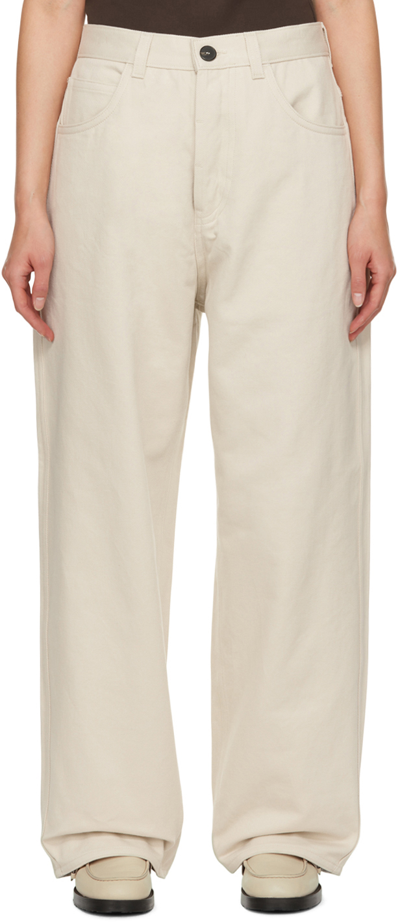 Shop Sofie D'hoore Off-white Peggy Trousers In Pearl