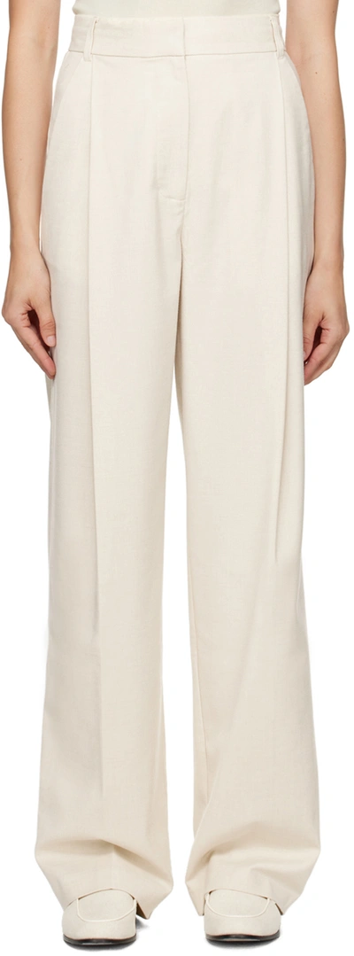 Shop Camilla And Marc Off-white Armand Trousers In L80 Oat Marle