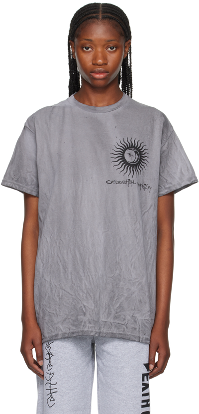 Shop Westfall Gray Printed T-shirt In Dirty Charcoal