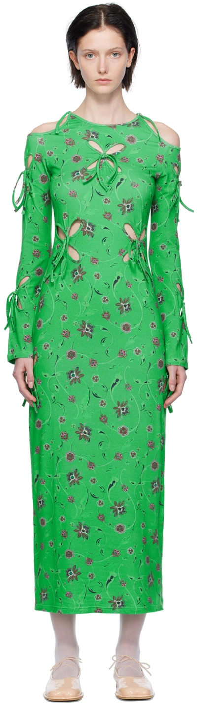 Shop J.kim Green Yin-yang Midi Dress In Green Print
