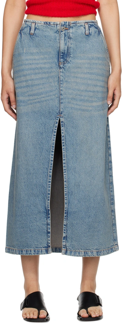 Shop Gimaguas Blue Leslie Denim Midi Skirt