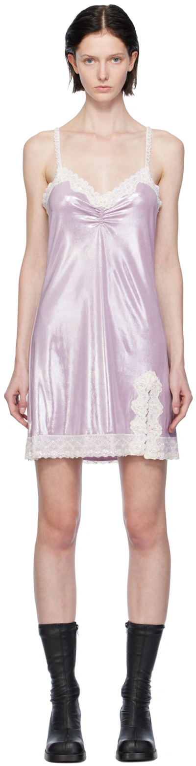 Shop Anna Sui Purple Metallic Dress In Lilac
