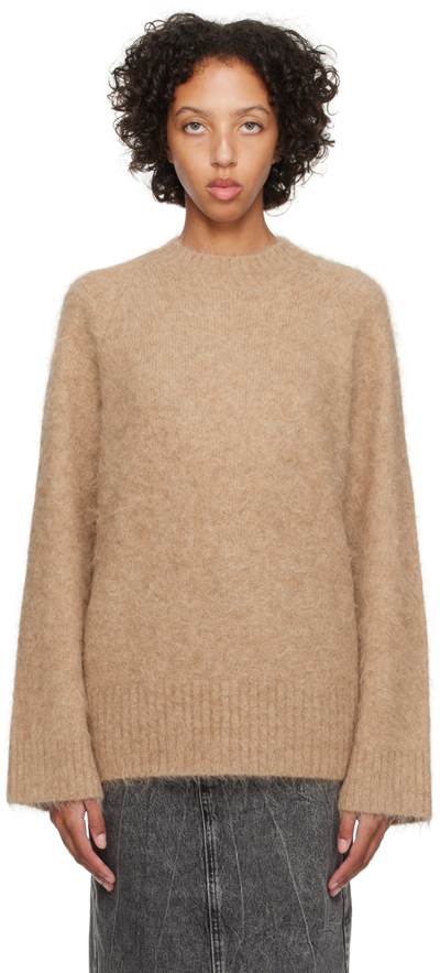 Shop Holzweiler Beige Fure Fluffy Sweater In 1003 Beige