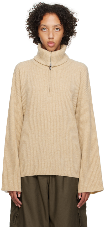 Shop Holzweiler Beige Cass Sweater In 1003 Beige