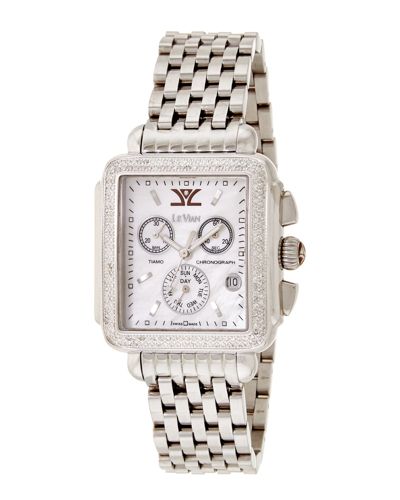 Shop Le Vian Time Stainless Steel Diamond Watch