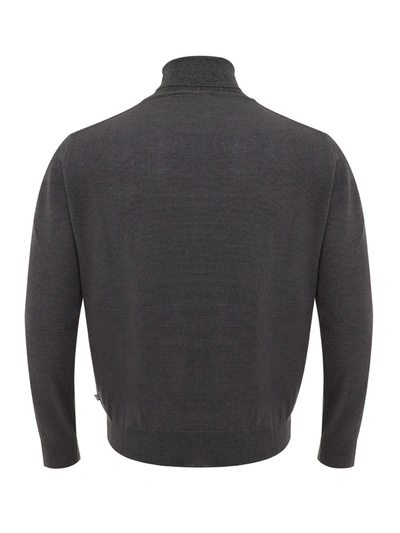Shop Ferrante Sleek Anthracite Grey Wool Turtleneck Men's Sweater
