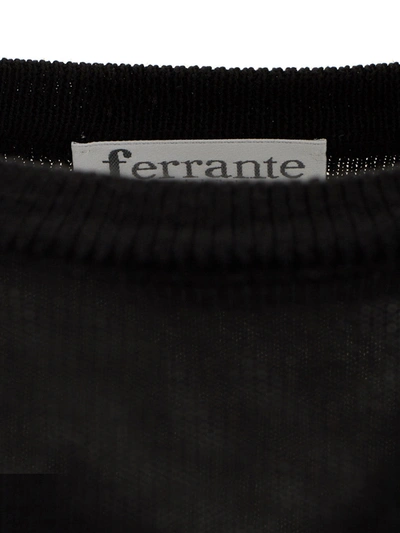 Shop Ferrante Black Round Neck Wool Men's Jumper