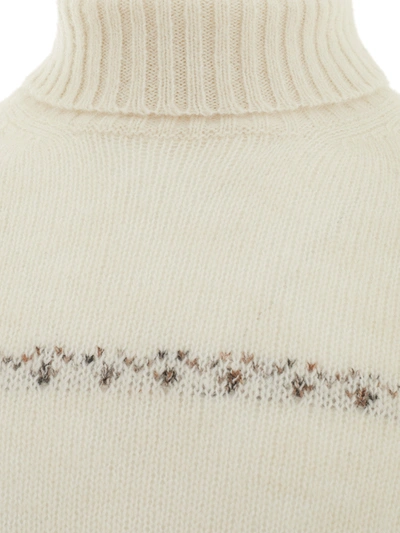 Shop Ferrante Turtleneck Alpaca Wool Blend Jumper In Men's White