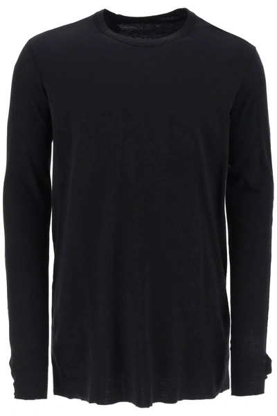 Shop Boris Bidjan Saberi Long Sleeve Cotton Rib T Shirt In Black