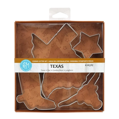 R & M International Texas State 4 Piece Cookie Cutter Set In Silver