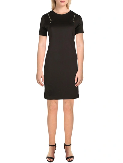 Shop Dkny Womens Zipper Trim Mini Wear To Work Dress In Black