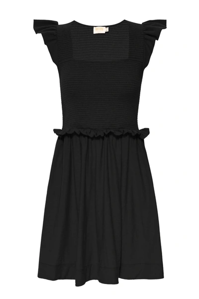 Shop Nation Ltd Women's Ginger Smocked Mini Dress In Jet Black