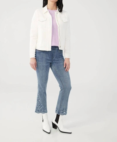 Shop Fdj Pull-on Boot Crop W/ Scalloped Hem In Blue