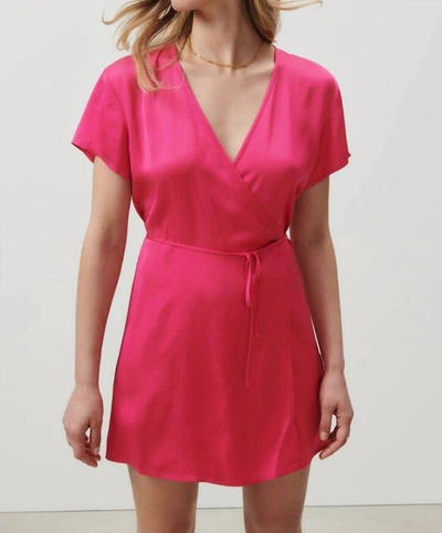 Shop American Vintage Mini Wrap Dress In Magenta In Pink