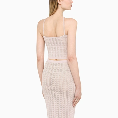 Alessandra Rich Knitted Halter Neck Top In Pink