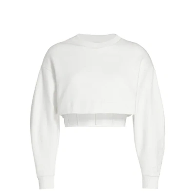 Shop Alexander Mcqueen Cropped Corset Sweatshirt