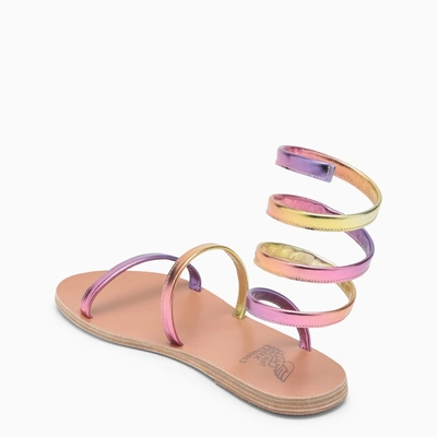Ancient Greek Sandals Laminated Effect Leather Gladiator Sandals In Multicolor