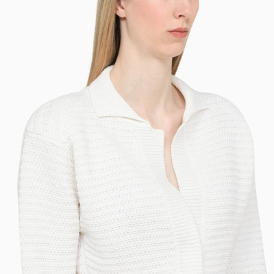 Art Essay White Knitted Cardigan White Knitted Cardigan