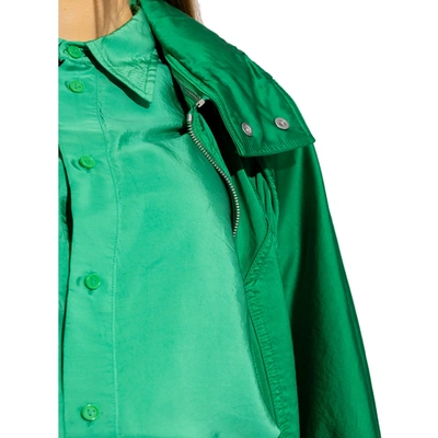 Bottega Veneta Satin Parka Women In Green