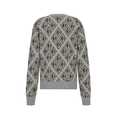 Shop Dior Cd Diamond Motif Wool Sweater