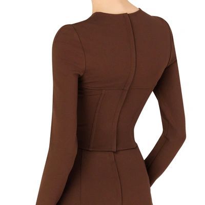 Dolce & Gabbana Long Sleeve Crop Stretch Jersey Corset Top