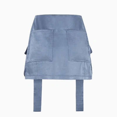 Shop Fendi Blue Satin Skirt
