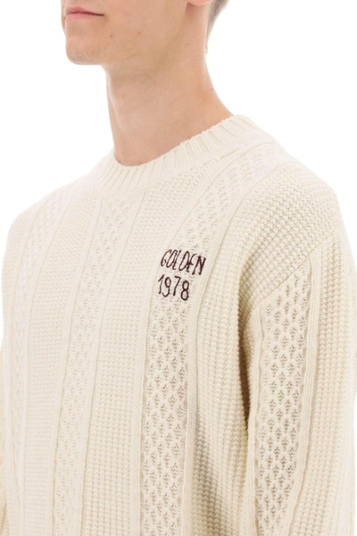 Shop Golden Goose Sweater With Hand Embroidered Logo