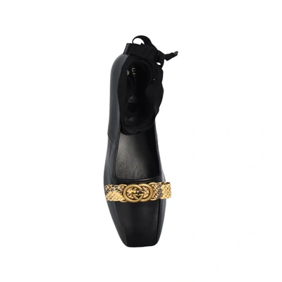 Gucci Logo-plaque Leather Ballerina Shoes
