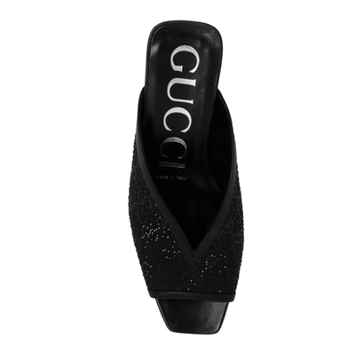 Shop Gucci Embroidered Leather Mules