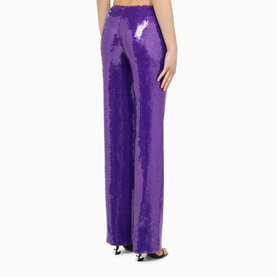 Shop Laquan Smith La Quan Smith Purple Trousers With Sequins