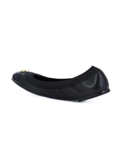 Tory Burch Jolie Cap Toe Leather Ballet Flats In Black