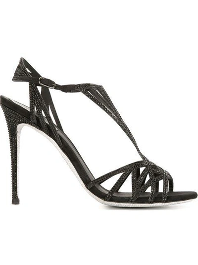 Shop René Caovilla Strappy Sandals In Black