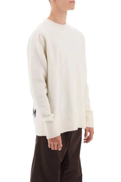 Shop Oamc Wool Sweater With Jacquard Logo