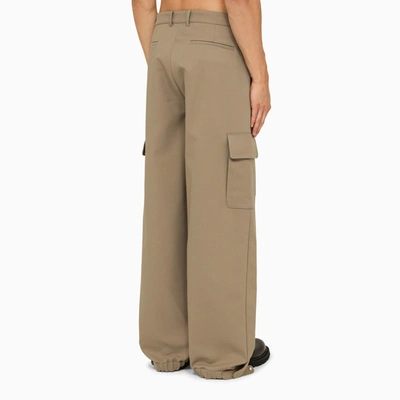 Shop Off-white Off White™ Beige Wide Cargo Trousers