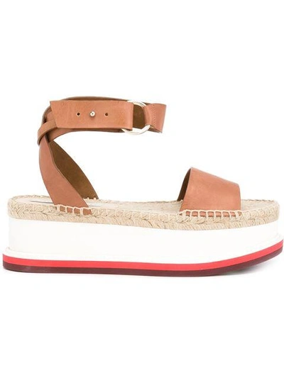 Shop Stella Mccartney Flatform Sandals In Brown