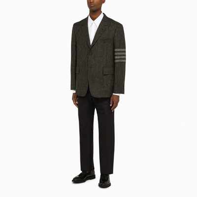 Shop Thom Browne Dark Grey Single Breasted Jacket