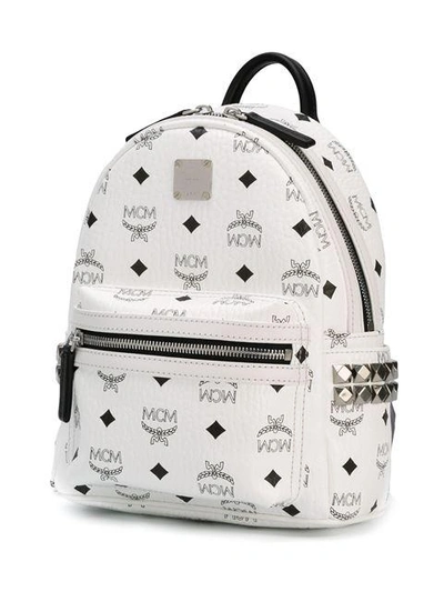 Shop Mcm Logo Print Backpack In White