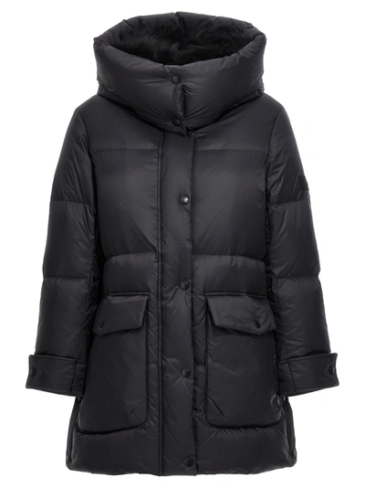 Shop Yves Salomon Fur Insert Down Jacket Casual Jackets, Parka Black