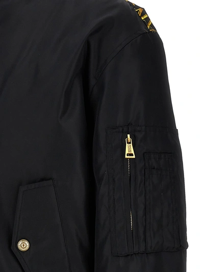 Shop Versace Jeans Couture Logo Print Bomber Jacket Casual Jackets, Parka Black
