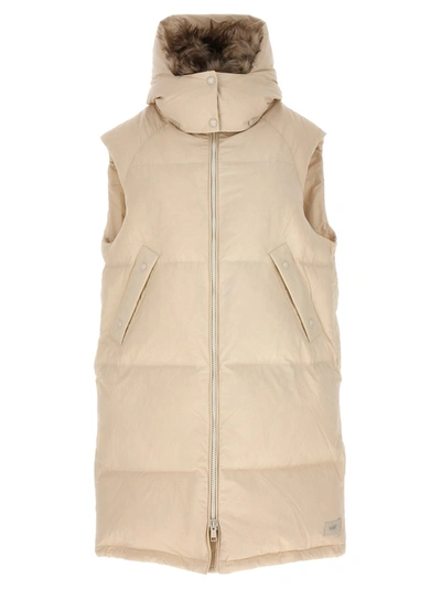 Shop Yves Salomon Long Pile Insert Vest Gilet White