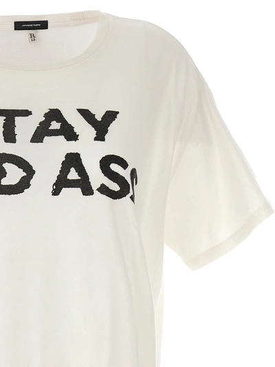 Shop R13 Stay Bad Ass T-shirt White/black