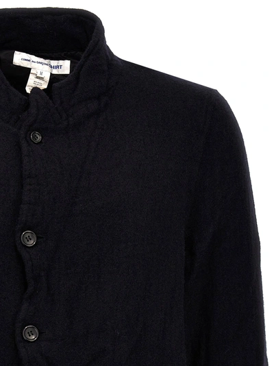 Shop Comme Des Garçons Shirt Wool Jacket Jackets Blue