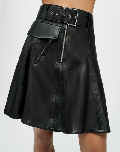 Shop Re/done Leather Moto Skirt In 25