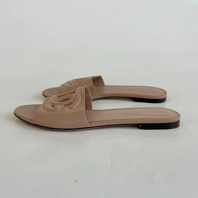 Pre-owned Dolce & Gabbana Nude Leather Cutout Sandals, 39