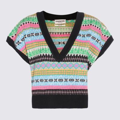 Shop Essentiel Antwerp Multicolour Wool Blend Envie Knitted Sweater In Off-white