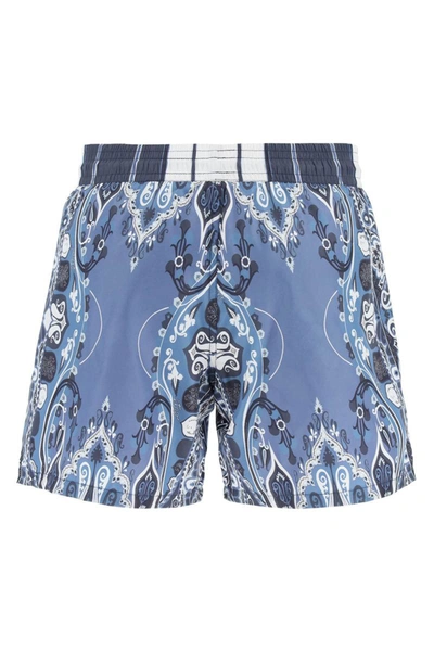 Shop Etro Paisley Print Swimtrunks In Multicolor