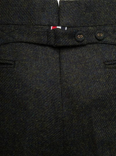Shop Thom Browne Fit 1 Backstrap Trouser In Shetland In Green